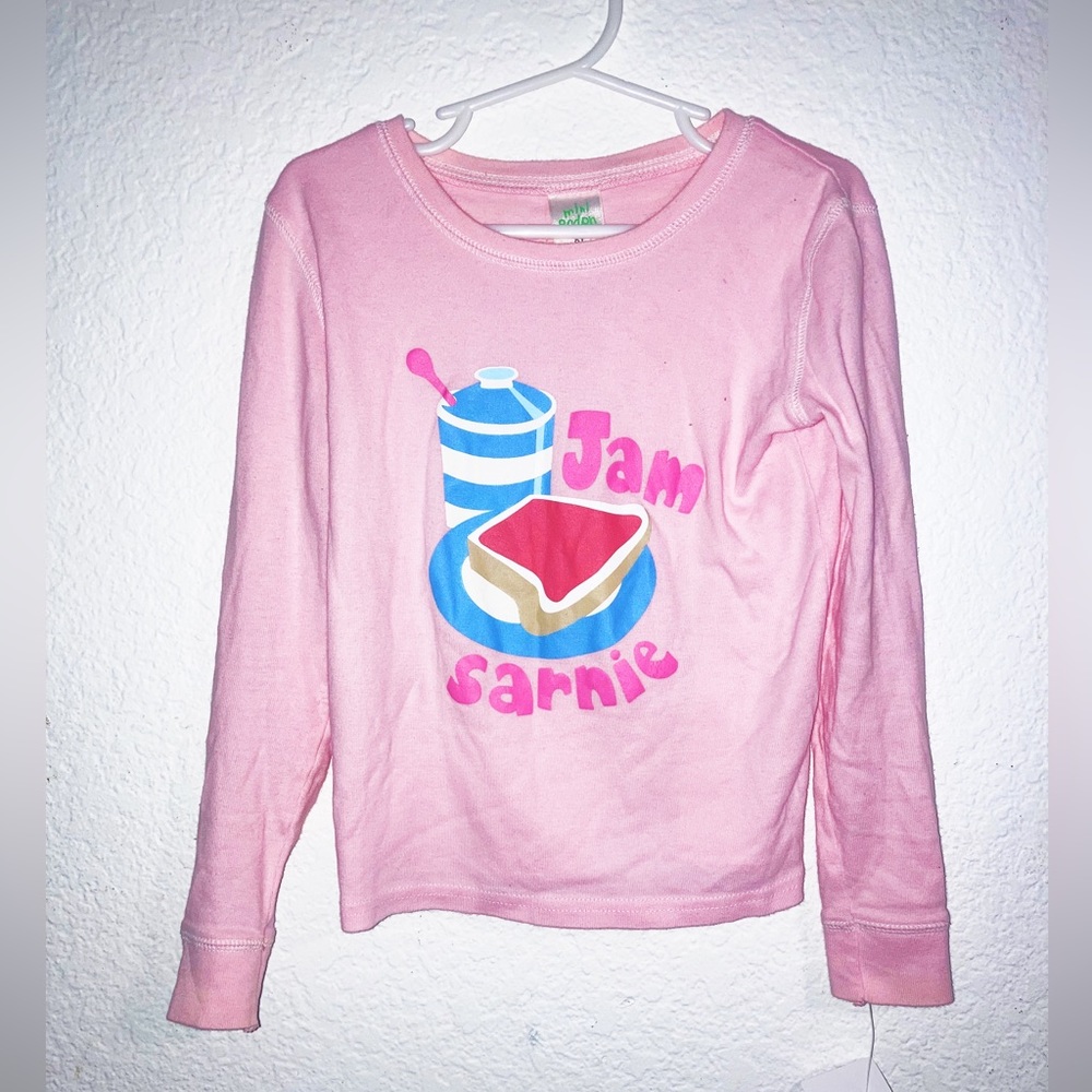 Mini Boden Pink Jam Sarnie Shirt Long Sleeve